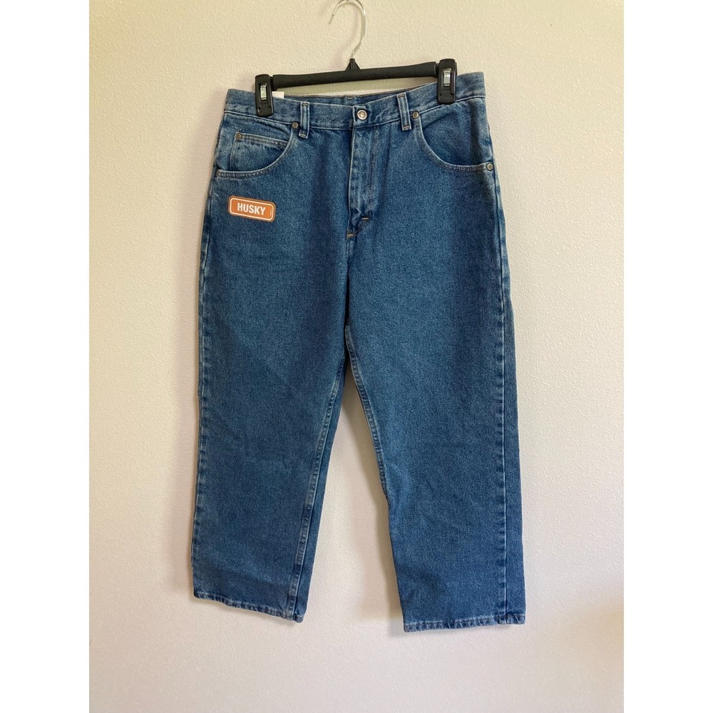 NWT Wrangler Loose Fit Husky Boys Blue Denim‎ Jeans Size 16 Adjust to Fit